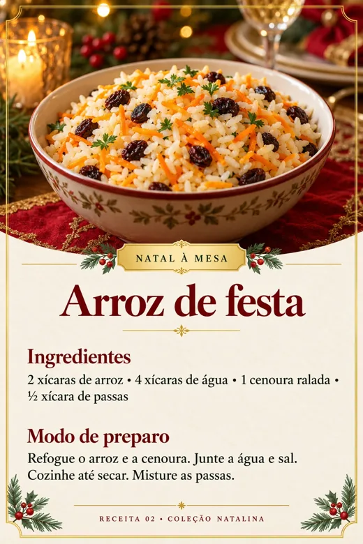 Receita de Arroz de festa, com ingredientes e modo de preparo